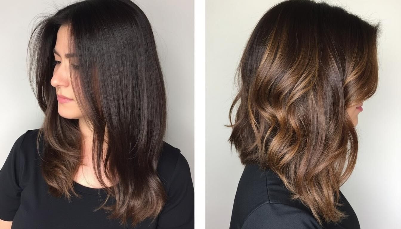 couleur balayage pour brune